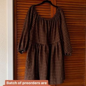 Handmade designer plaid dress